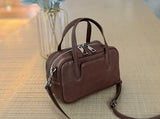 Mini Leather Dome Satchel Dome Leather Dome Crossbody Bag Womens - Annie Jewel