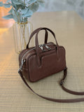 Mini Leather Dome Satchel Dome Leather Dome Crossbody Bag Womens - Annie Jewel
