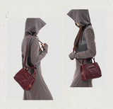 Small burgundy Leather Crossbody Bag Purse Small Leather Handbags For Ladies