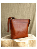 Women's brown Small Hobo Bag Leather Crossbody Leather Hobo Zipper Hobo Bag Purse 