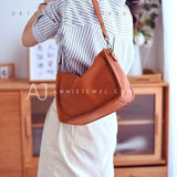 Women's brown hobo purse Small Leather Hobo Bags 