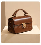 brown Small Leather Satchel Purse Handbag Leather Small Satchel Womens 