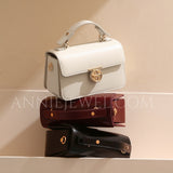 brown Small Leather Satchel Purse Handbag Leather Small Satchel Womens 