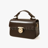 brown Small Leather Satchel Purse Handbag Leather Small Satchel Womens 