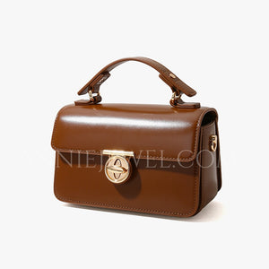 brown Small Leather Satchel Purse Handbag Leather Small Satchel Womens 