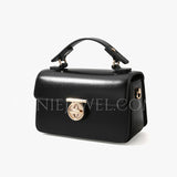 black Small Leather Satchel Purse Handbag Leather Small Satchel Womens 