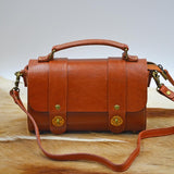 Women's brown leather satchel purse Small Leather Satchel 