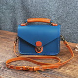 blue Small Leather Satchel Cross Body Satchel Bag satchel purse women