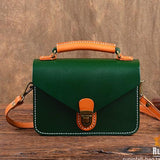 green Small Leather Satchel Cross Body Satchel Bag Ladies Satchel Handbags 