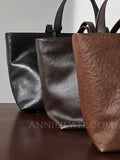 Womens Black Leather Handbag Small Leather Tote Bag With Shoulder Strap - Annie Jewel