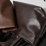 details of Women's Small Leather Small Soft Leather Purse Simple Minimalist Leather Tote Bag - Annie Jewel