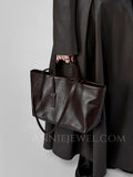 Womens Black Leather Handbag Small Leather Tote Bag With Shoulder Strap - Annie Jewel