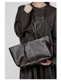 Women's Small Leather Small Soft Leather Purse Simple Minimalist Leather Tote Bag - Annie Jewel