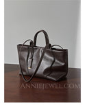 Women's Small Leather Small Soft Leather Purse Simple Minimalist Leather Tote Bag - Annie Jewel