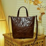 Small Leather Tote brown Leather Crossbody Tote Bag Womens 