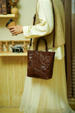 Small Leather Tote distressed Leather Crossbody Tote Bag Womens 