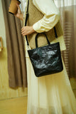 Small Leather Tote Waxy Leather Crossbody Tote Bag Womens 