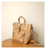 camel leather tote With Zipper Small Leather Tote 