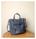 navy leather tote small leather tote