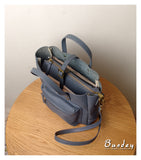 navy leather tote With Zipper Small Leather Tote 