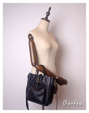 Black Leather Tote Bag Small Leather Tote 