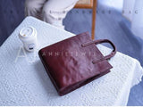 womens Small Leather Tote tote bag with leather straps