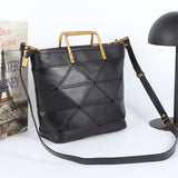 black Small Leather Tote Metal Handle Small Tote Leather Bag Womens 