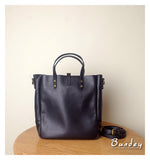 Black Leather Tote Bag With Zipper Small Leather Tote 