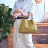 Small Tote Leather Bag bucket leather purse womens