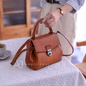 Small Satchel Purse Brown Satchel bag Ladies Satchel 