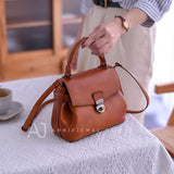 Small Satchel bag Brown Satchel Handbag Ladies Satchel 