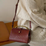 Small Structured Leather Doctor Bag Retro Leather Doctor Bag
Classic Leather Doctor Bag