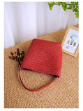 Small Woven Leather Bucket Bag Genuine Leather Bucket Shoulder Bag Womens - Annie Jewel