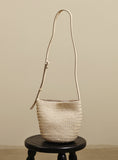 Small Woven Leather Shoulder Bag woven leather bucket bag​ Leather Woven Hobo Bag Womens