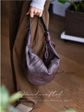 Lambskin Leather Croissant Bag Croissant Sling Bags Croissant Shoulder Bags Unisex Bags - Annie Jewel