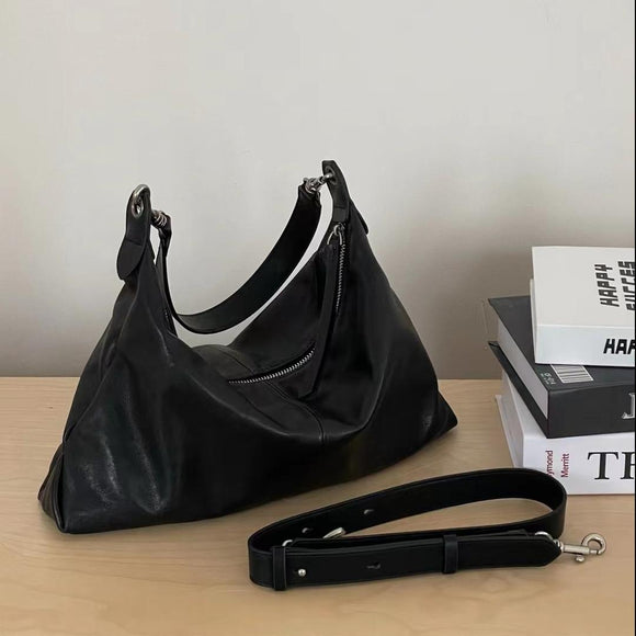 Women's Leather Hobo Bags Black Leather Hobo Soft Leather Slouchy Hobo Bag 