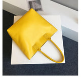 Yellow Leather Tote Bag Genuine Leather Laptop Bags Womens