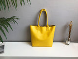 Yellow Leather Tote Bag Genuine Leather Laptop Bags Womens