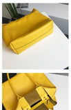 Yellow Leather Tote Bag Genuine Leather Laptop Bags Womens