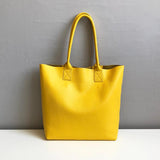 Yellow Leather Tote Bag Genuine Leather Laptop Bags Womens