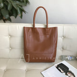 brown Leather Tote Bags For Women Soft Leather Tote Bag Simple Leather Tote Bag 