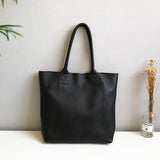 black Leather Tote Bag Genuine Leather Laptop Bags Womens