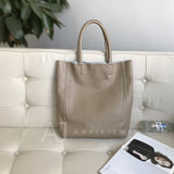 khaki Leather Tote Bags For Women Soft Leather Tote Bag Simple Leather Tote Bag 