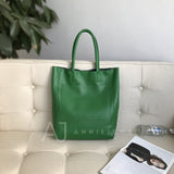 green Leather Tote Bags For Women Soft Leather Tote Bag Simple Leather Tote Bag 