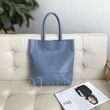 blue Leather Tote Bags For Women Soft Leather Tote Bag Simple Leather Tote Bag 