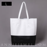 Women's White Leather Tote Soft Leather Tote Bag Black And White Leather Purse