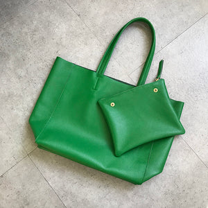 Soft Leather Tote Bag leather Tote Bag Green Genuine Leather Laptop Bags Womens 