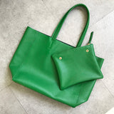 Soft Leather Tote Bag leather Tote Bag Green Genuine Leather Laptop Bags Womens 