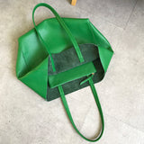 Soft Leather Tote Bag leather Tote Bag Green Genuine Leather Laptop Bags Womens 