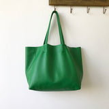 Soft Leather Tote Bag leather Tote Bag Green Genuine Leather Laptop Bags Womens 